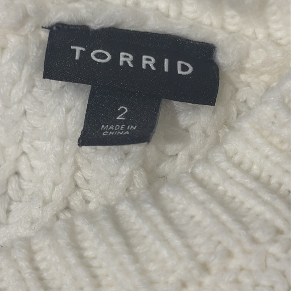 Torrid White Cable Knit Sweater - Picture 5 of 6